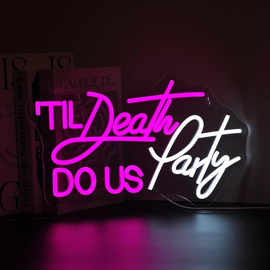 Til Death Do Us Party Neon Sign, Neon Signs for Wall Decor Neon LED Signs Room Neon Light Up Signs Home Decor