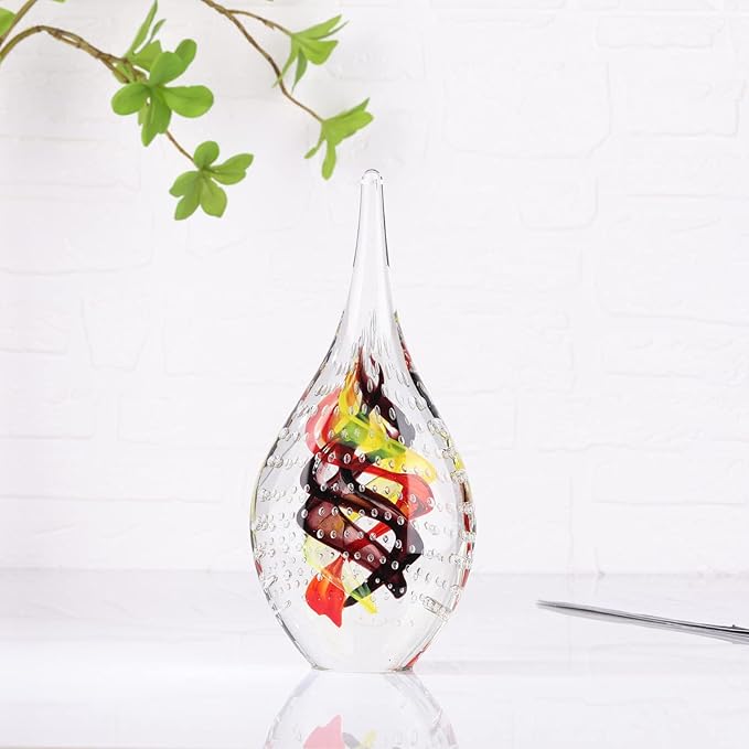 DOVDOV Hand-Blown Glass Sculpture, Stained Creative Glass Art Collection Statue, Unique Mediterranean Decorative Glass, Suitable for Office, Bookshelf, Living Room Coffee Table, Mantelpiece Filling