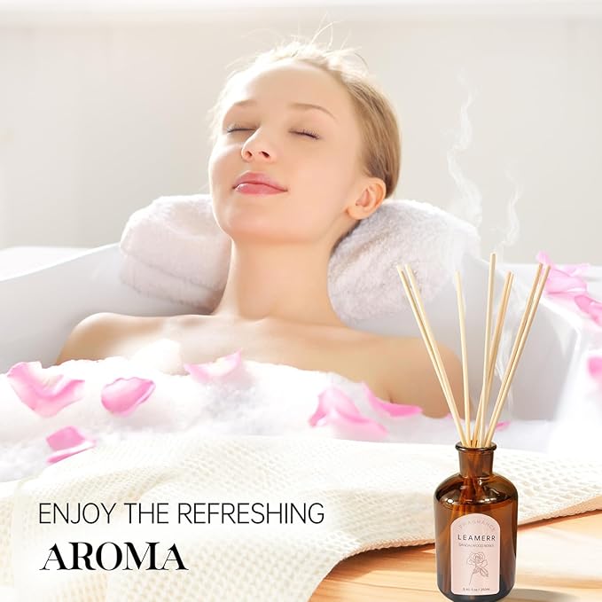 Premium Reed Diffuser Set - 8.8 oz (250 ml) Bedroom Bathroom Living Room Home Fragrance Products Sandalwood Roses Scent 1 Pack
