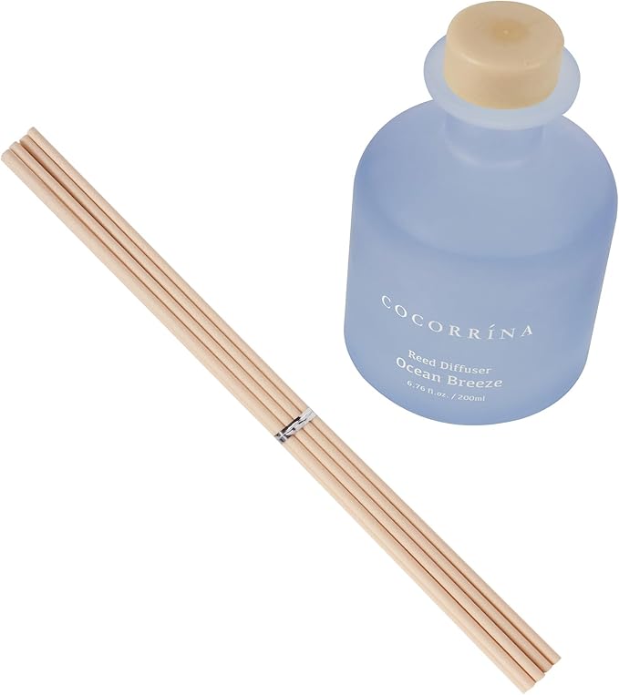 Cocorrína Reed Diffuser - Ocean Breeze 6.76oz Diffuser with Sticks Home Fragrance Essential Oil Reed Diffuser for Home Bedroom Bathroom Shelf Decor Office Decor (Summer Collection)