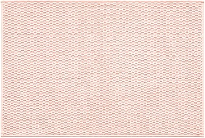 Pink Bathroom Rugs Non Slip Washable, Super Absorbent Thin Bath Mat Small Quick Dry Low Pile Bathroom Rug, Pink 16"x24"