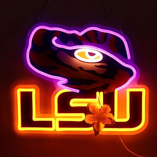 Pugna Football Merch Neon Signs for Wall Decor University Football Team Neon Lights for Bedroom Led Signs Suitable for Dormitory Man Cave Christmas Gift