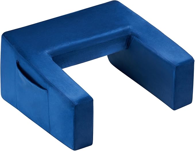 Homguava Reading Pillow Memory Lap Desk Foam Pillow for Adults Gaming Pillow Arm Rest Pillow for Reading, Crocheting, Gaming or Sitting in Bed (Blue, Large)