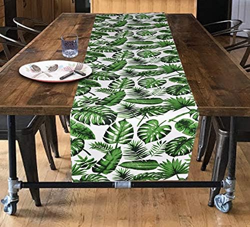 Urban Villa TableRunner Tropical Print 100% Cotton Twill Weave Fused Table Runner 14''x72'' Over Sized Multi Color TableRunner Heavier Quality