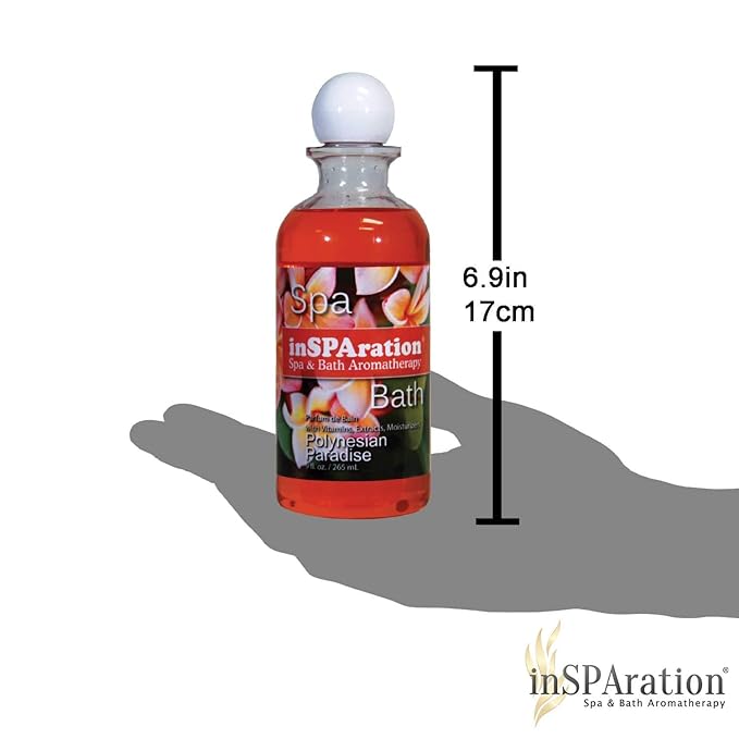 inSPAration Spa and Bath Aromatherapy 123X Spa Liquid, 9-Ounce, Polynesian Paradise, Red