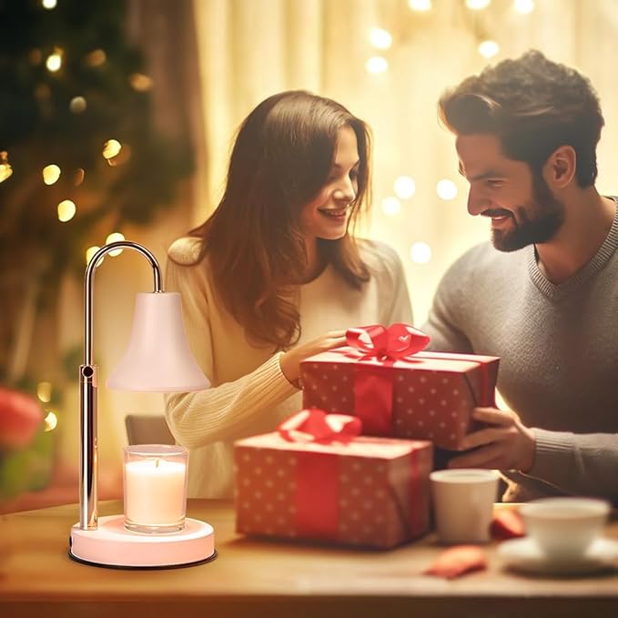 Candle Warmer Lamp, Height Adjustable Dimmable Candle Lamp Warmer with Timer, Electric Wax Melt Warmer for Jar Candles, Nightstand Lamp for Bedroom, House Warming Mothers Day Gifts Decor
