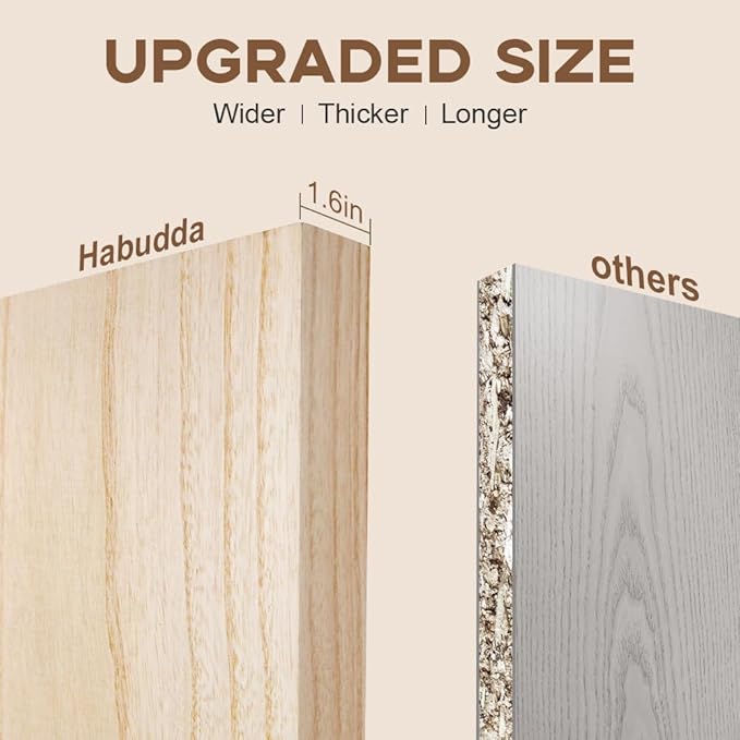 Habudda Floating Shelves for Wall, Bathroom Bedroom Kitchen Book Shelf, Rustic Wooden Home Decor Plant Display, Varnished Natural Solid Wood, Mounted Invisible Bracket, 30" Set of 2