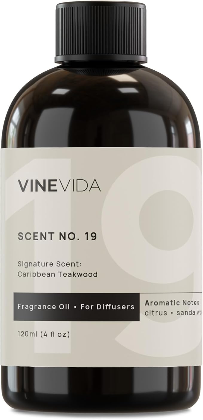 VINEVIDA [4 Fl Oz] Caribbean Teakwood Diffuser Oil - Hotel Collection Diffuser Oil, Hotel Scent Diffuser - Fragrance Oil for Cold Air Diffuser - Hotel Oil Scents - Hotel Scent Home