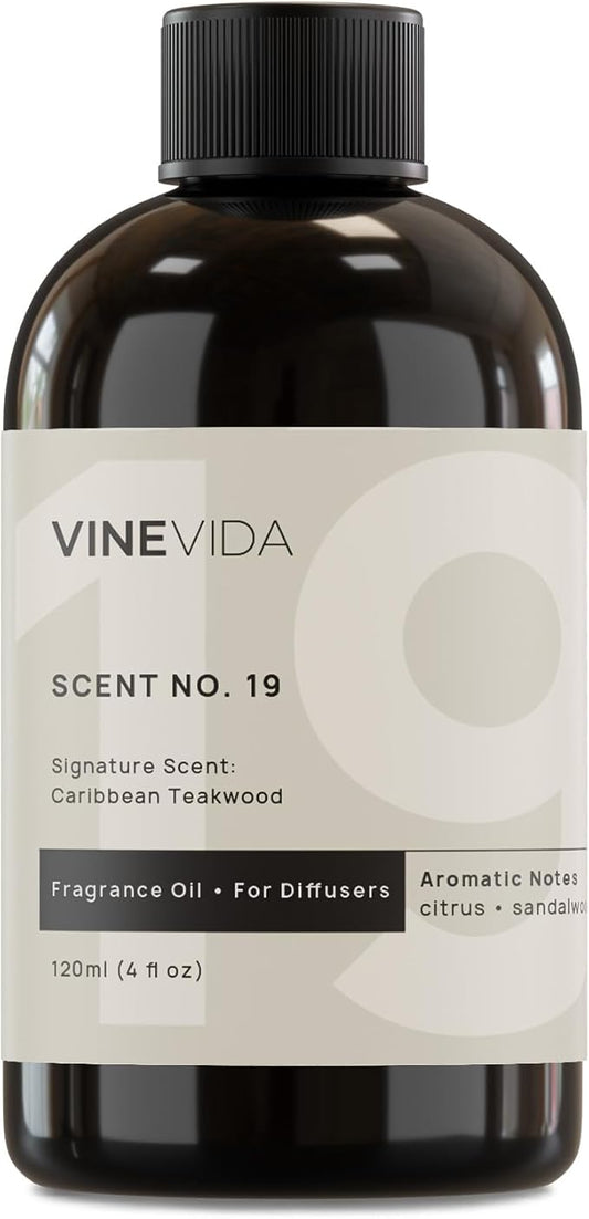 VINEVIDA [4 Fl Oz] Caribbean Teakwood Diffuser Oil - Hotel Collection Diffuser Oil, Hotel Scent Diffuser - Fragrance Oil for Cold Air Diffuser - Hotel Oil Scents - Hotel Scent Home