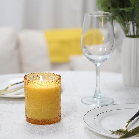 Scented Candles Natural Soy Candle for Home Large Glass Jar Candles 8oz Single Wick Candle Over 50 Hours of Burn Time for Creating Relaxing Ambience & Holiday Gifting（Citrus）