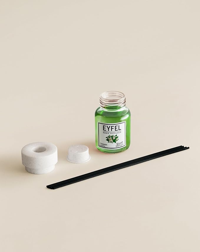 EYFEL Reed Diffusers for Home – Jasmine Reed Diffuser Set 4.05 fl oz Oil Diffuser Sticks, Bathroom Diffuser, Home Fragrances, Scented Sticks, Home Décor