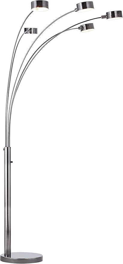 Artiva USA Micah - 5 Arc Floor Lamp w/Dimmer Switch, 360 Degree Rotatable Shades - Bright & Attractive, Brushed Black Nickel