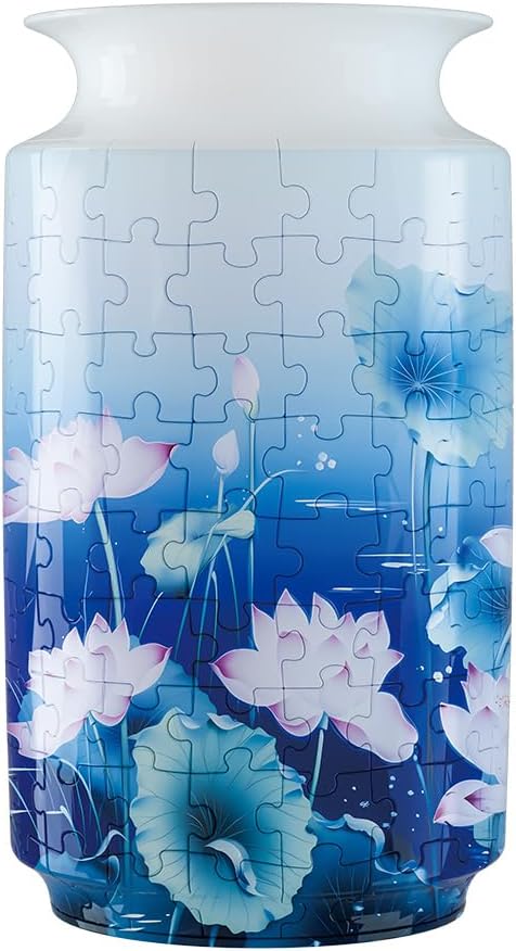 3D Puzzle Vase Unique Flower Vase for Adults Made by 162 Curved Plastic Puzzle Pieces, Vases for Flower Home Decor, Gift for Parents & Housewarming