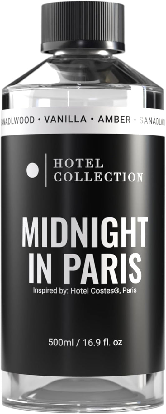 Hotel Collection Diffuser Oil-Midnight in Paris-Aromatherapy Essential Fragrance Oil-Luxury Hotel Inspired-Lemon, Bergamot, Jasmine& Amber-500ML 16.9 Fl oz