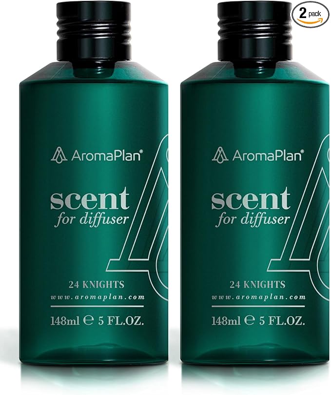 Aromaplan Hotel Scents 24 Knights 5 Fl Oz (2 Pack), Luxury Aroma & Hotel Fragrance Diffuser Oil- Hotel Diffuser Oil for Aromatherapy- USA Made, Bigger Bottle, Bolder Aroma & Longer Lasting