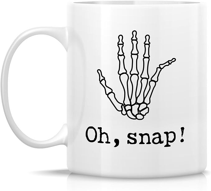Retreez Funny Orthopedist Mug - 11 Oz Ceramic Coffee or Tea Cup - Humorous Sarcastic Gift for Orthopedic Surgeon, Bone Doctor, Orthopedic Specialist, Chiropractor - Oh, Snap Mug - Funny Bones Mug