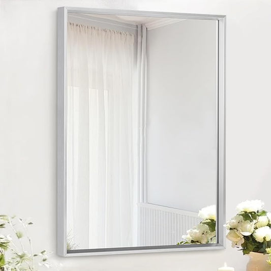 AAZZKANG Metal Framed Mirror Rectangle Wall Mounted Mirrors Decorative Modern for Bedroom Bathroom Living Room Entryway Hanging Vertically or Horizontally