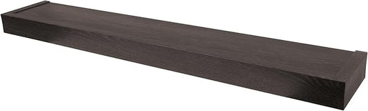 HIGH & MIGHTY 515665 Modern 36" Floating Shelf Holds up to 25lbs, Easy Tool-Free Dry Wall Installation, Flat, eCommerce Packaging, Espresso