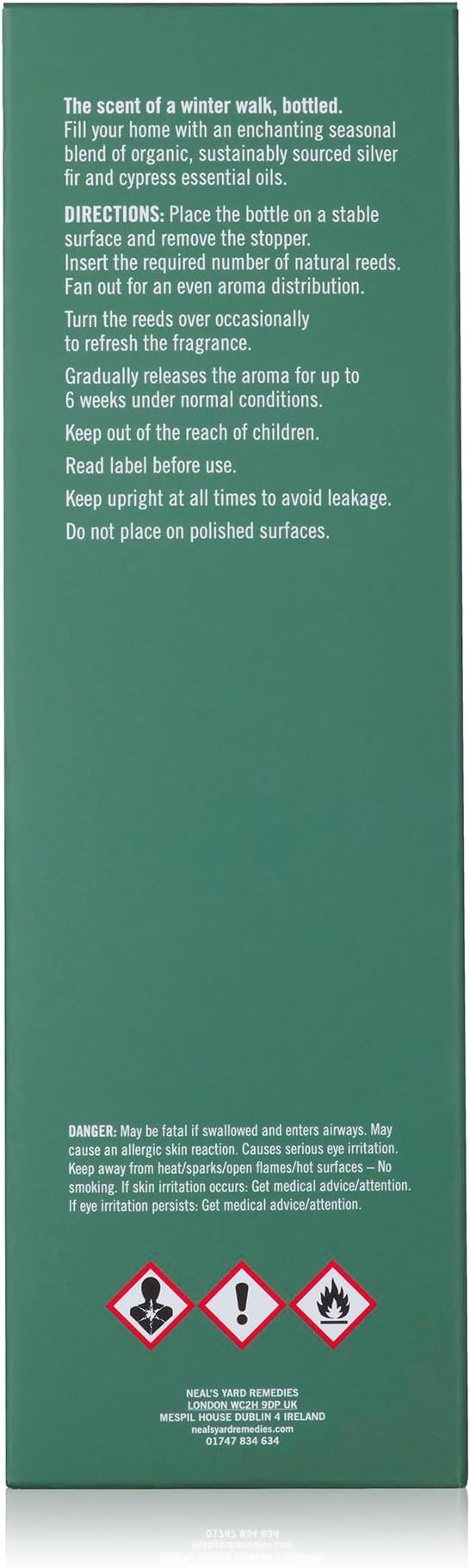 Neal's Yard Remedies Winter Woodland Diffuser, Scented Reed Diffuser with Fir & Cypress, Long Lasting Fragrance, Vegan & Cruelty-Free