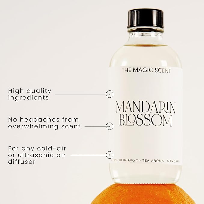 Mandarin Blossom Oils for Diffuser - HVAC, Cold-Air, & Ultrasonic Diffuser Oil Inspired by St. Regis Hotel, Maldives - Essential Oils for Diffusers Aromatherapy - 4 fl oz, 120 mL