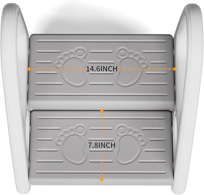 Toddler Step Stool for Bathroom Toilet Potty Training Children Step Ladder Step Stool for Kids with Safety Handles (Two Floor)