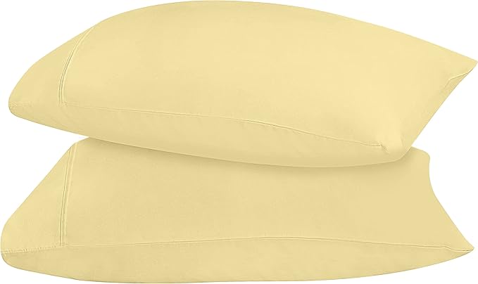 Utopia Bedding Queen Pillow Cases - 2 Pack - Envelope Closure - Soft Brushed Microfiber Fabric - Shrinkage and Fade Resistant Pillow Covers 20 X 30 Inches (Queen, Yellow)