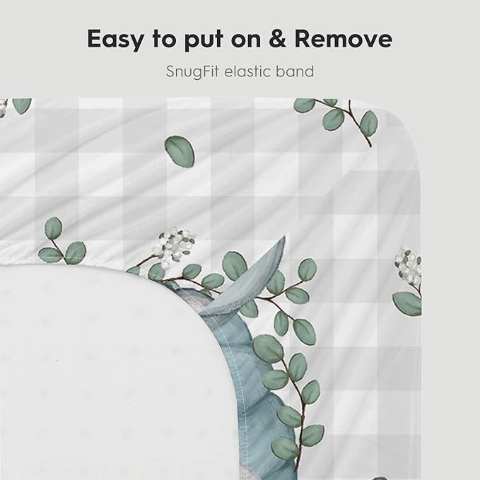 Horaldaily 2 Pack Fitted Crib Sheet for Boys Girls,Soft Breathable Washable Jersey Microfiber Baby Crib Sheet, Fits Standard Size Crib Mattress 28in x 52in, Floral Pumpkin Nursery Sheet White/Blue