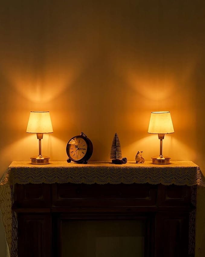 UMEXUS Small Cordless Table Lamp for Restaurant Dinner Table, 5200mAh Battery Operated Touch Lamps Rechargeable Dimmable Portable Night Light for Bedside Dining Living Room Patio Kitchen Outdoor