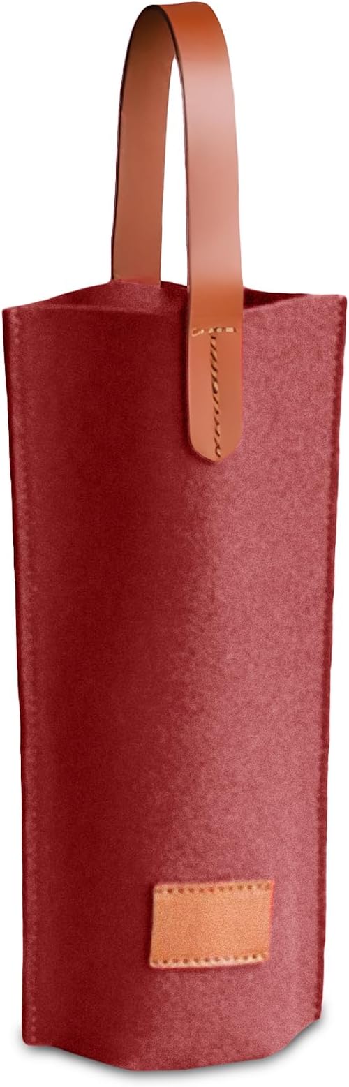 Daphilly Wine bags, 2 bottles wine gift bag for wine bottles, felt high grade wine gift bag for birthday, baby shower, wedding, graduation, Christmas and Thanksgiving (burgundy)