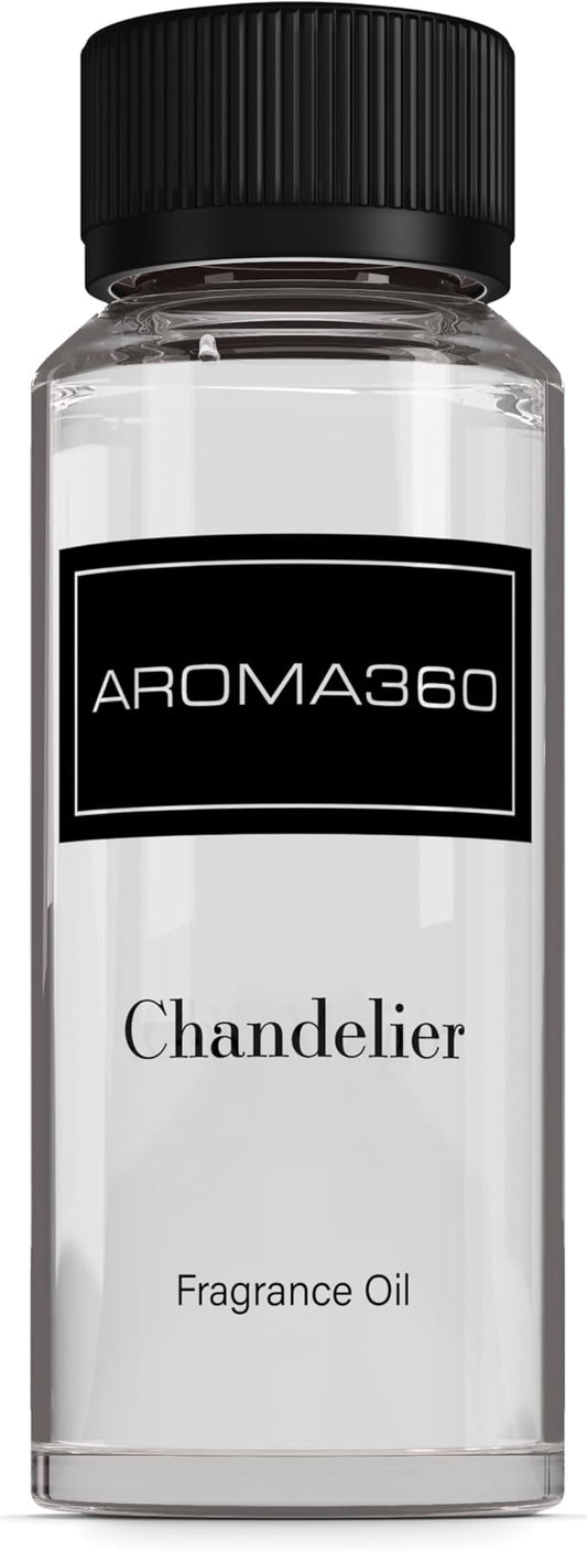 Aroma360 - Chandelier Fragrance Oil Blend | Hotel Inspired for Luxury Essential Oil Diffusers | Aromatherapy Scent Diffuser Oil | Bergamot, Woodsy Sandalwood, and Flirtatious Saffron - 120ML