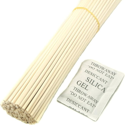 100 Pieces Natural Rattan Reed Diffuser Replacement Sticks (8" x 3mm)