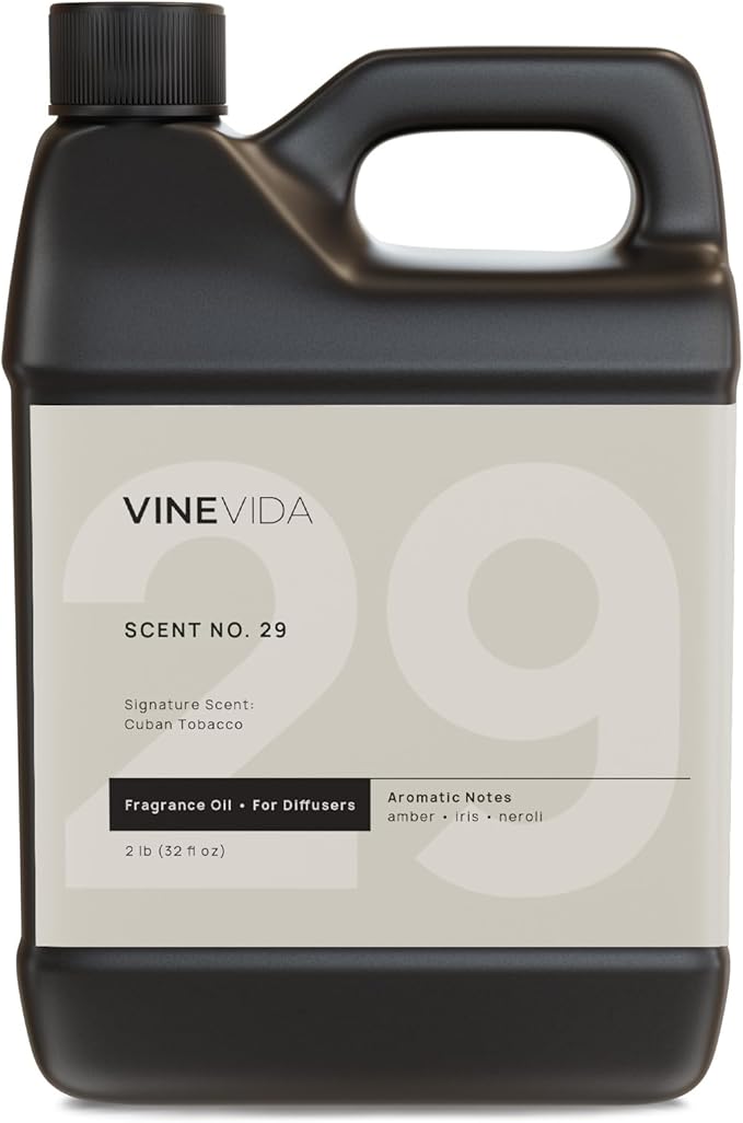 VINEVIDA [32 Fl Oz] Cuban Tobacco Fragrance Oil for Cold Air Diffusers, Essential Oils for Diffuser Oil Refill & Air Freshener Room Spray