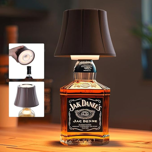 WILIT Wireless Bottle Lamp for Liquor Bottles, 3-Level Brightness Cordless Lamp Shades for Table Lamps, Battery Operated Night Light for Bedroom, Bar Decor, Living Room, Women Gifts, Mothers Day Gifts