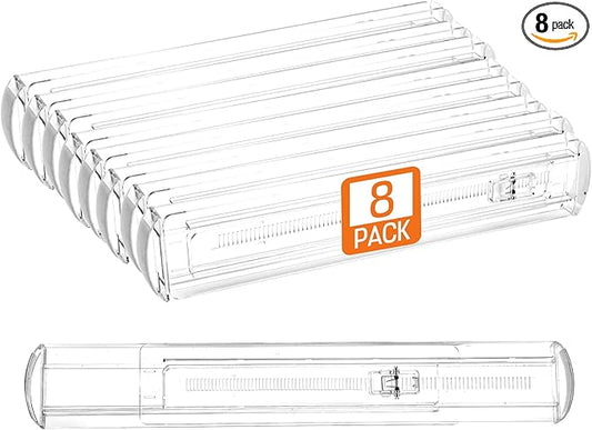 8 Pack Drawer Dividers for Clothes, 2.3" High 13"-21" Adjustable Drawer Dividers Expandable Dresser Drawer Organizer, Clear Drawer Separators for Clothes, Underwear, Cosmetic, Kitchen Utensils Storage