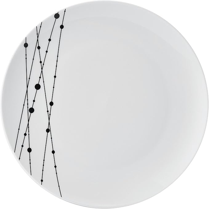 Studio Nova Linear Symphony 12 Piece Dinnerware Plate Bowl Set, Service for 4