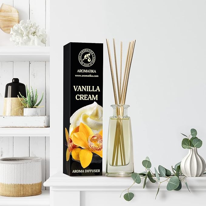 Vanilla Cream Aroma Diffuser 3.4 Fl Oz (100ml) - Reed Diffuser - Room Fragrance - Home Fragrance - Air Freshener - Vanilla Cream Scented Diffuser - Gift