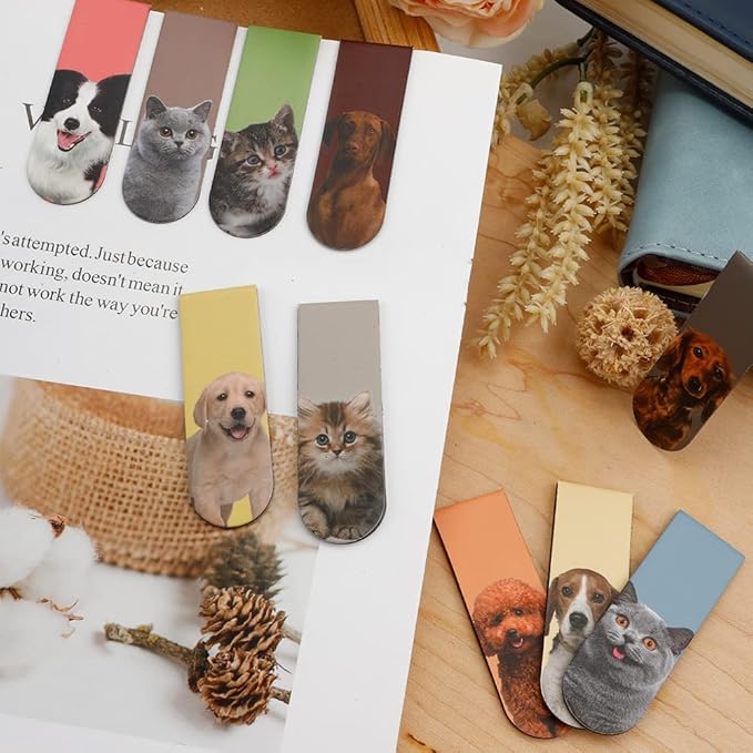 Magnetic 30PCS Cute Magnet Bookmark Clips for Women, Men, Kids, Teachers & Pets