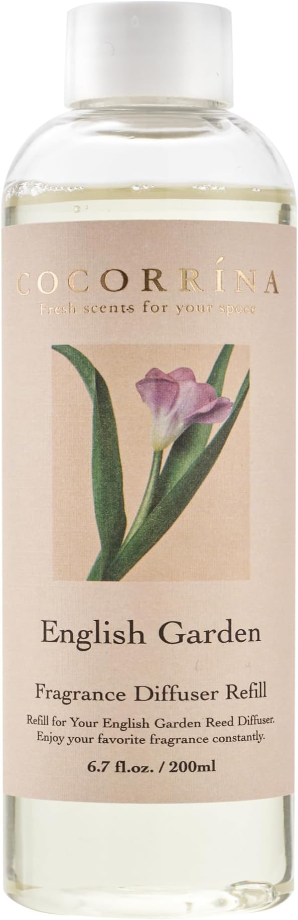 COCORRÍNA Reed Diffuser Refill - English Garden 6.7 oz. Reed Diffuser Oil Refill Home Fragrance for Bedroom, Bathroom Home Decor