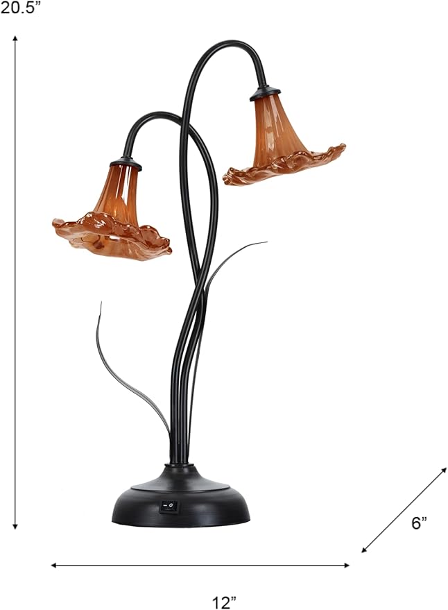 Dale Tiffany SAT17076LED Trumpet Accent Lamp, 20.5" High, White/Orange