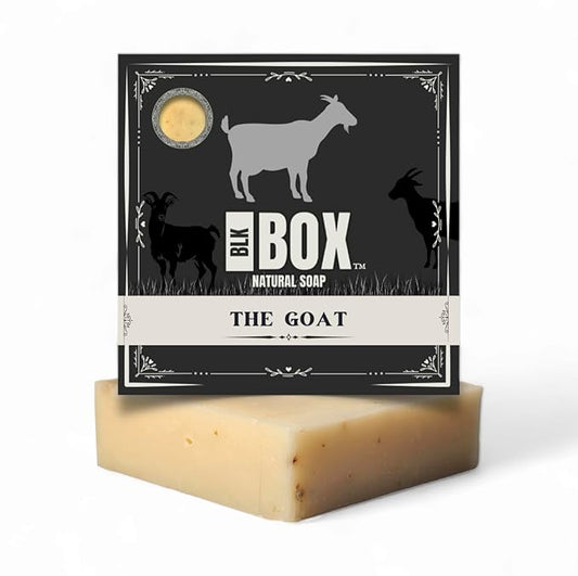 Black Box USA MADE 5oz Men's Natural Goats Milk Bar Soap Made from Moisturizing Natural Oils - Handmade Cold Process Soap with No Harsh Chemicals Sweet Sea Themed Scent (THE GOAT)