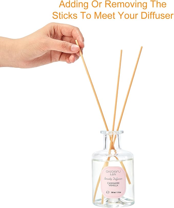 Chloefu Lan Reéd Diffuser Set 6.7oz (200ml) with 9 Sticks, Scent Diffusers for Home, Flowers Reéd Diffuser Sticks, Scentsy Home Fragrance, Scented Oils, Home & Bathroom Décor
