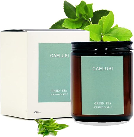 Candles for Home Scented Aromatherapy Candles Natural Soy Wax Candles Gifts for Women/Men Premium Candle with Essential Oils Long Lasting Amber Jar Candles(Vanilla Green Tea 1 Jar 15.9 oz)