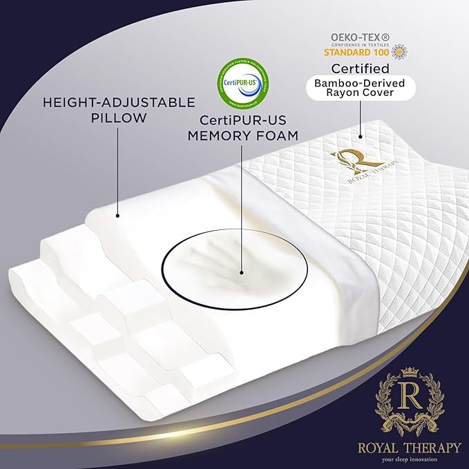 Memory Foam Pillow, 2-Pack King Cervical Pillow for Neck Pain, Contour Pillow, Pillow for Neck and Shoulder Pain, Neck Pain Pillow, Side Sleeper Pillow for Shoulder Pain, Side Sleeping Pillow