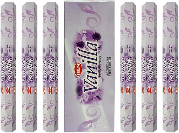 TRUMIRI Vanilla Incense Sticks & Holder Bundle: 121 Pieces (6 Packs of 20), 1 Set
