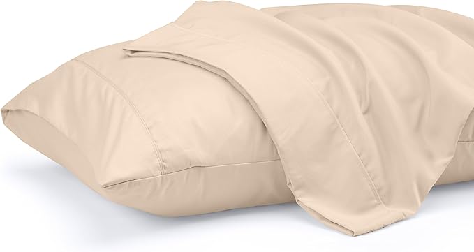 Utopia Bedding King Pillow Cases - 2 Pack - Envelope Closure - Soft Brushed Microfiber Fabric - Shrinkage and Fade Resistant Pillow Covers 20 X 40 Inches (King, Beige)