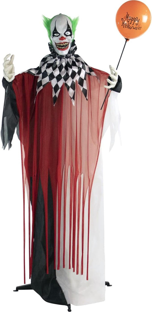 Haunted Hill Farm 71" Standing Clown Halloween Animatronic
