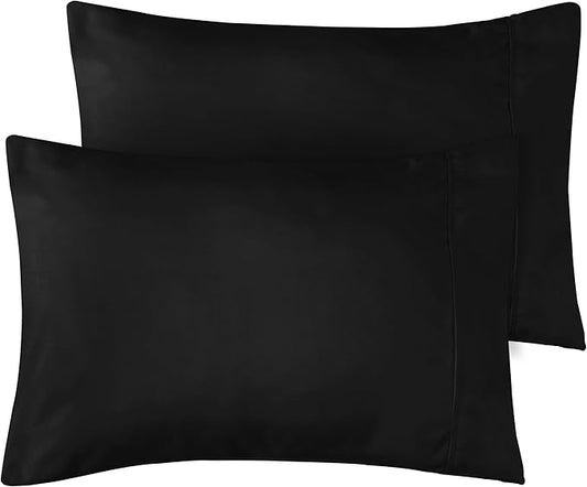 Utopia Bedding Toddler Pillow Cases - 2 Pack - Envelope Closure - Soft Brushed Microfiber Fabric - Shrinkage and Fade Resistant Pillow Covers 13 X 18 Inches (Toddler, Black)
