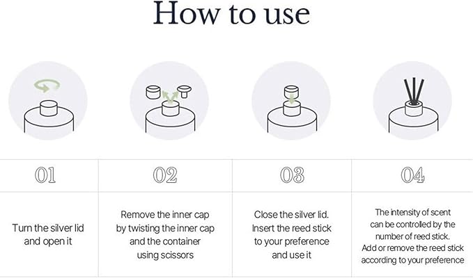 Reed Diffuser Set with Dried Flowers, 3.38fl.oz Fragrance Diffuser with Sticks, Scented Sticks Aroma Diffuser, Home & Office Décor for Air Fresheners, Bathroom (Pure White Gardenia)