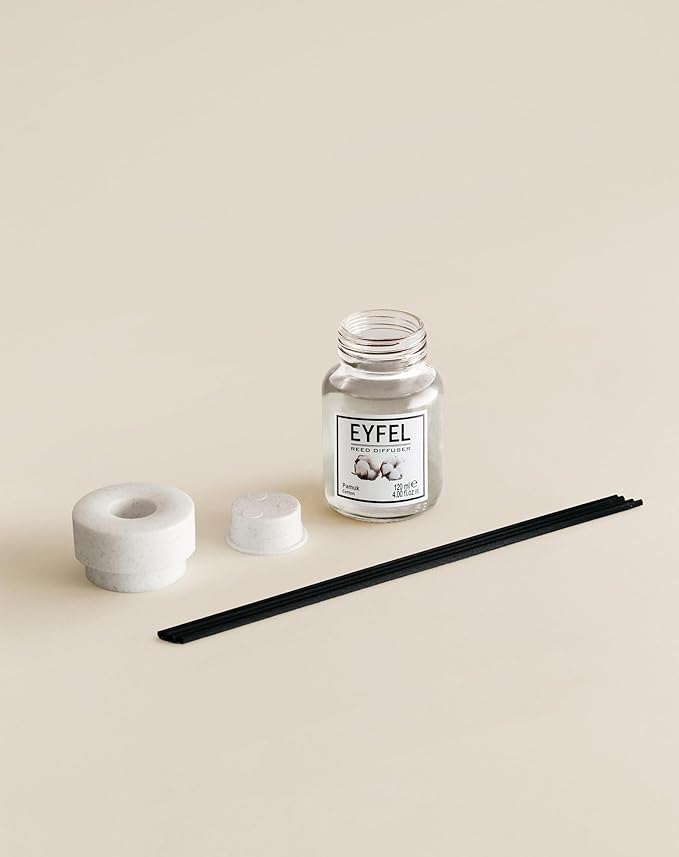 EYFEL Reed Diffusers for Home – Cotton Reed Diffuser Set 4.05 fl oz Oil Diffuser Sticks, Bathroom Diffuser, Home Fragrances, Scented Sticks, Home Décor