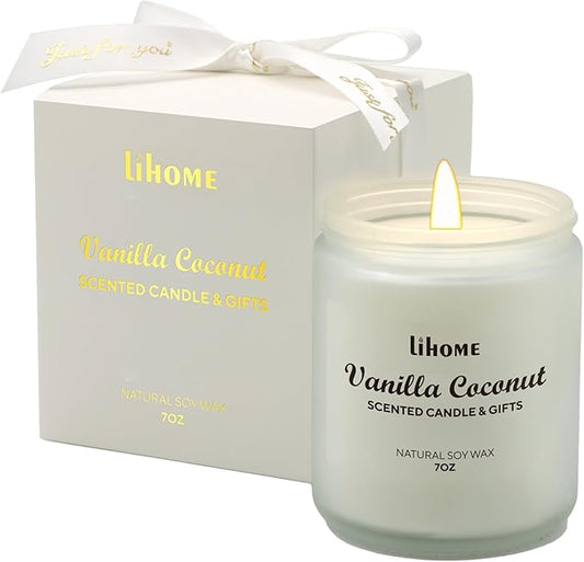 Candles Gifts for Women - Scented Candles, Natural Soy Wax Candle for Home Scented Perfect for Christmas, Birthday, Mother's Day, Vanilla Coconut Candle